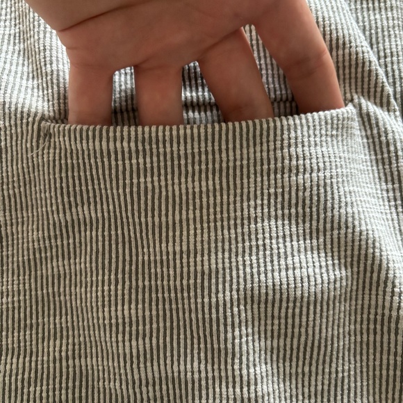 Anthropologie Donni Cardigan Rib Sweater Gray Open Front Striped, Tallie Unique - Picture 3 of 6